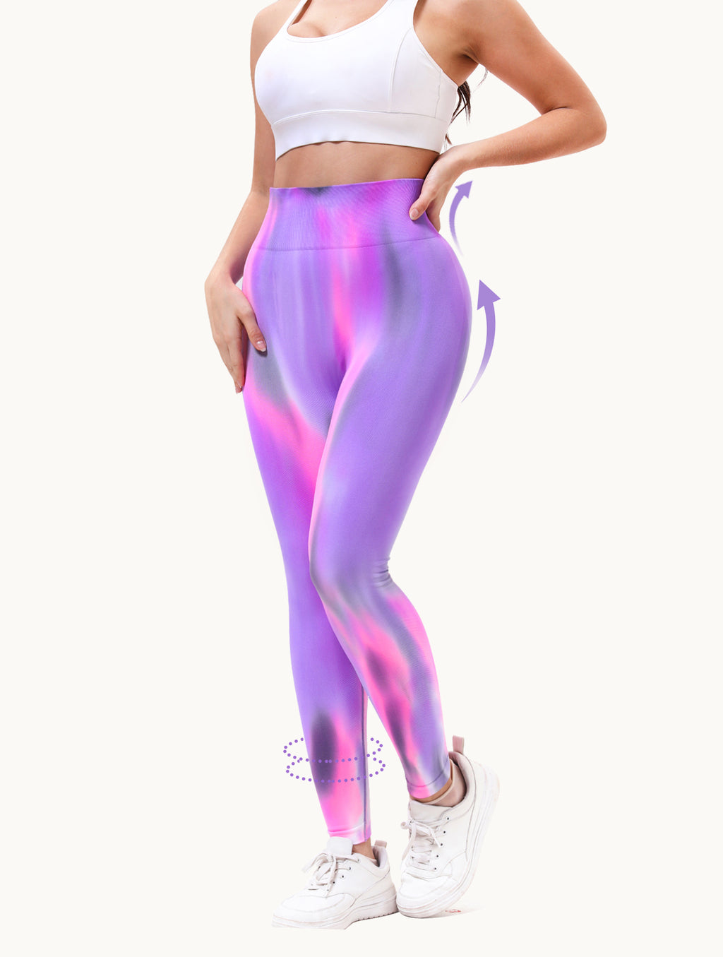 Shgiloo Seamless Tie Dye Yoga Leggings for Women - 3-Color Options High Waisted Scrunch Butt Lifting Gym Workout Pants