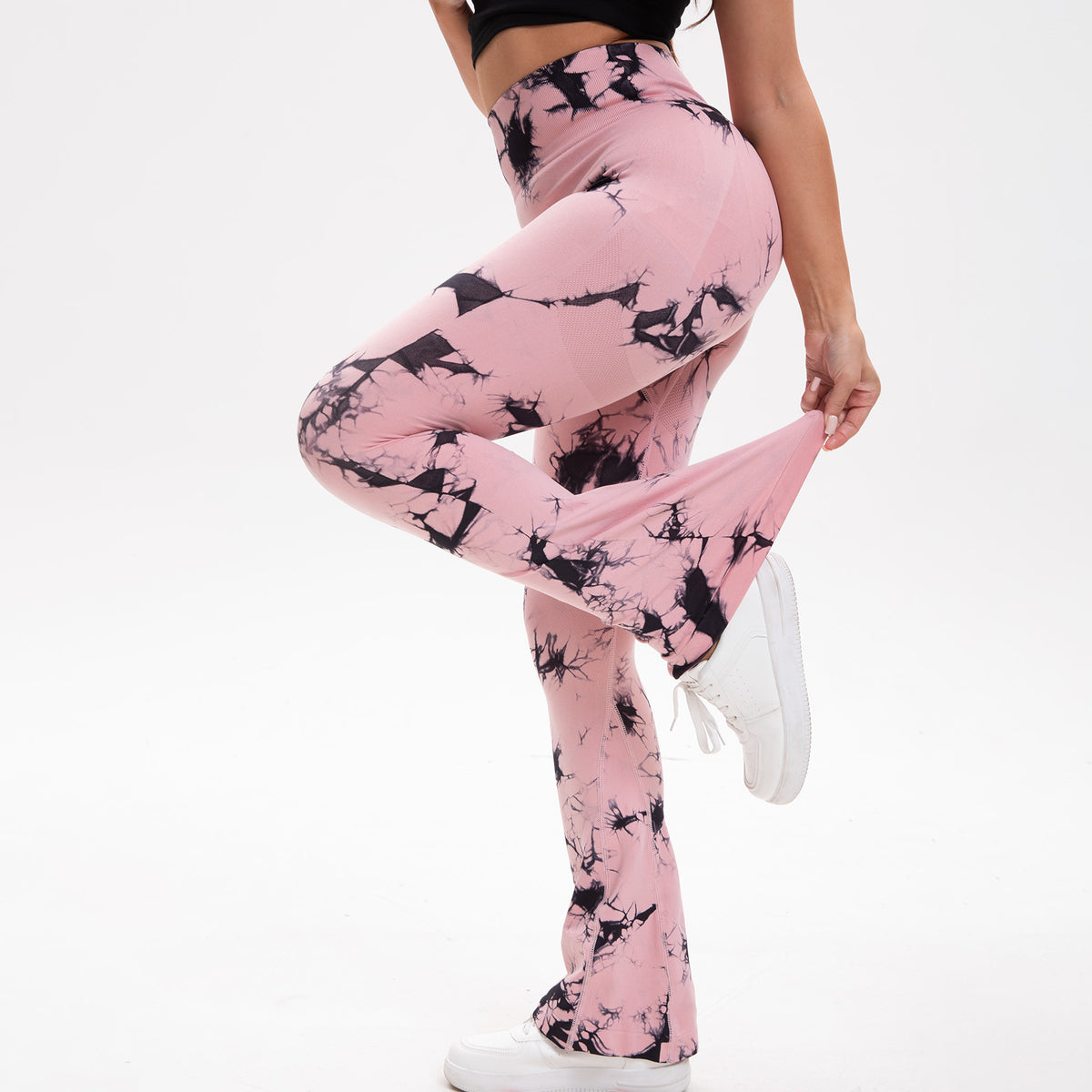 BUBUCAFT Tie Dye Flared Yoga Leggings For Women, High Waist Stretch Bootcut Workout Pants For Gym Yoga Daily Wear