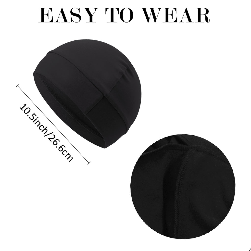 GOGOGEQ Soft Stretchy Helmet Liner Beanie, Lightweight Skull Cap For Cycling Running Motorcycling Workout