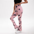 BUBUCAFT Tie Dye Flared Yoga Leggings For Women, High Waist Stretch Bootcut Workout Pants For Gym Yoga Daily Wear