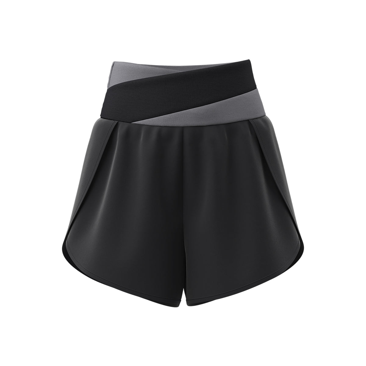 RAIDADA Cross Waist Color Block Athletic Shorts, 2 In 1 High Waist Workout Skort For Women, For Yoga Gym Running Training