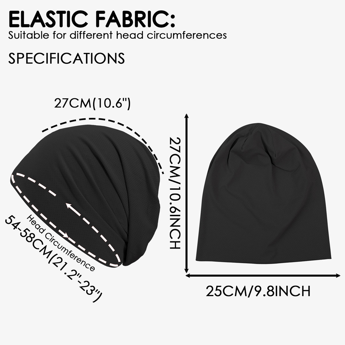 RAIDADA Slouchy Skull Cap Beanie, Breathable Mesh Quick Dry Sports Hat For Men Women, For Running Cycling Workout