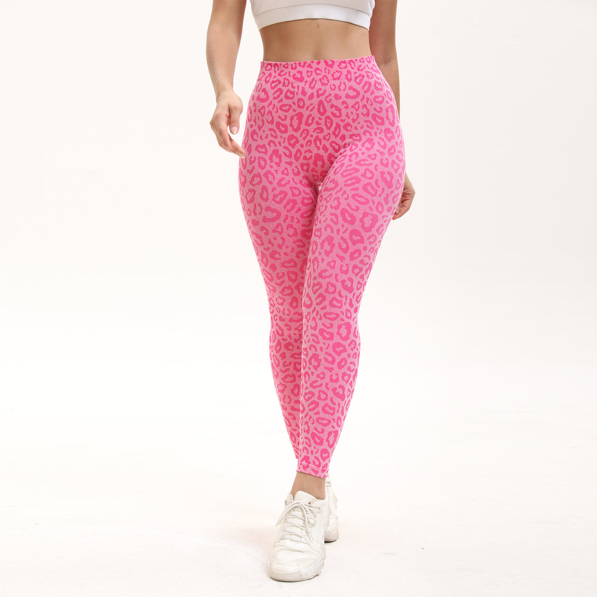 Shgiloo Seamless Leopard Print Yoga Leggings for Women - 2-Color Options High Waisted Scrunch Butt Lifting Gym Workout Pants