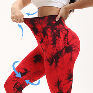Shgiloo Women Tie Dye High Waisted leggings, Scrunch Rear Lifting, Tummy Control Athletic Pants workout yoga, squat proof, compression tights full length