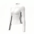 RAIDADA Side Stripe Zip Up Athletic Jacket, Stand Collar Long Sleeve Slim Fit Workout Top For Women, For Yoga Gym Running Training