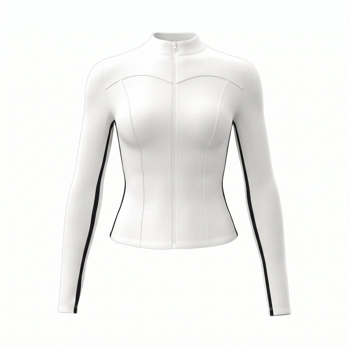 RAIDADA Side Stripe Zip Up Athletic Jacket, Stand Collar Long Sleeve Slim Fit Workout Top For Women, For Yoga Gym Running Training