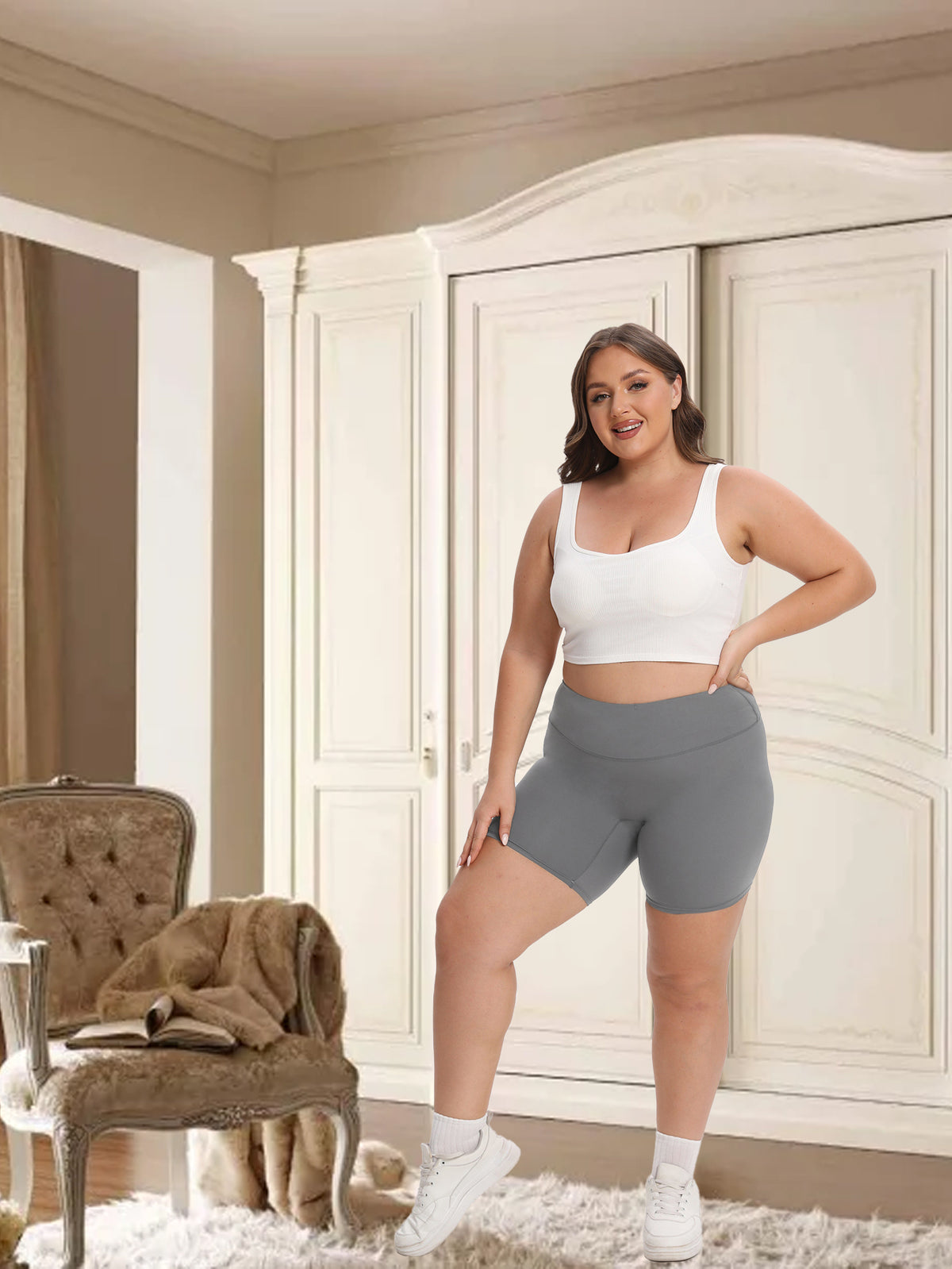 Shgiloo 3pcs/Set Large Size Women's Casual High Yoga Pants Set Elastic Waist Gym Workout Flare Leggings