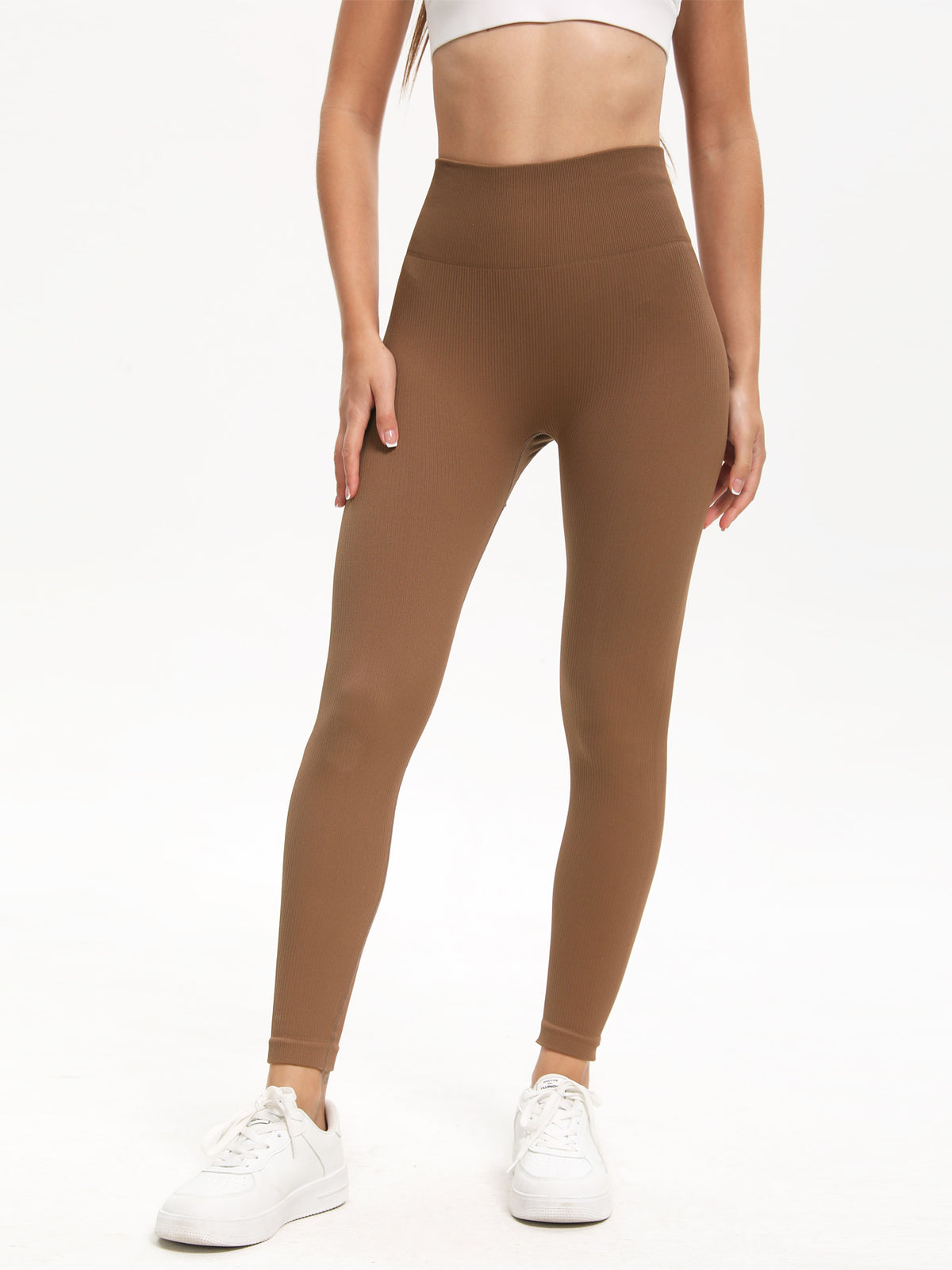 Shgiloo Seamless Ribbed Yoga Leggings for Women - 5-Color Options High Waisted Tummy Control Gym Workout Pants