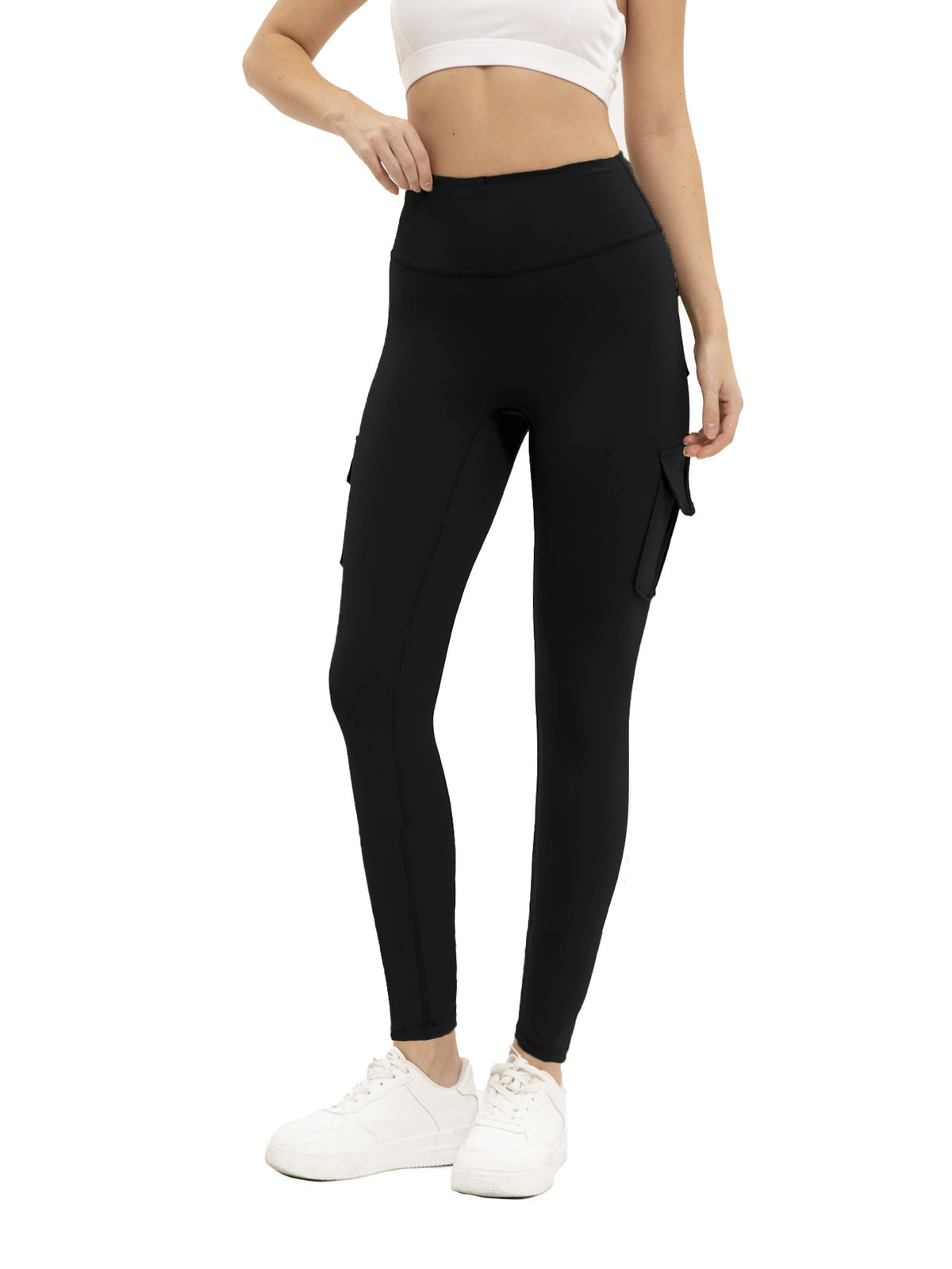 Higougou Workout Cargo Leggings with Pockets for Women Hidden Scrunch Butt Lifting Leggings Gym Yoga Pants
